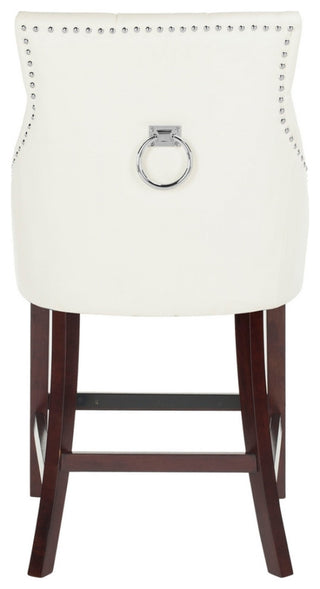Safavieh Eleni Tufted Counterstool, White/Espresso