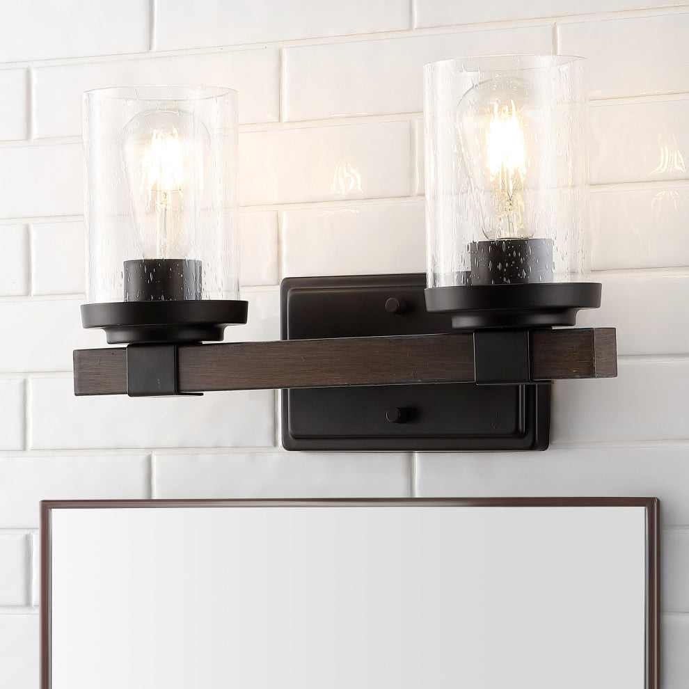 Bungalow Iron LED Vanity Light, Oil Rubbed Bronze, 2 Bulb