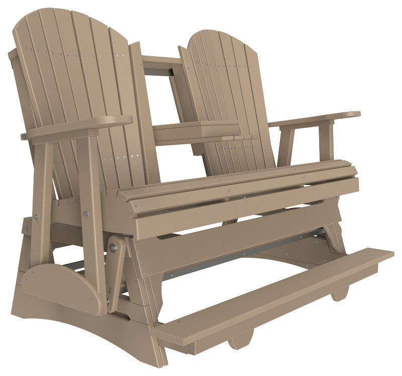 Poly Adirondack Glider, Weatherwood, 5 Foot, Balcony