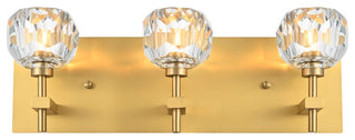 Graham Three Light Wall Sconce, Gold And Clear