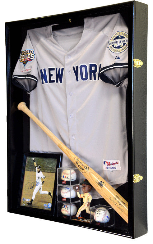 Extra Deep Jersey, Shadow Box Display Case With 98% UV, Black
