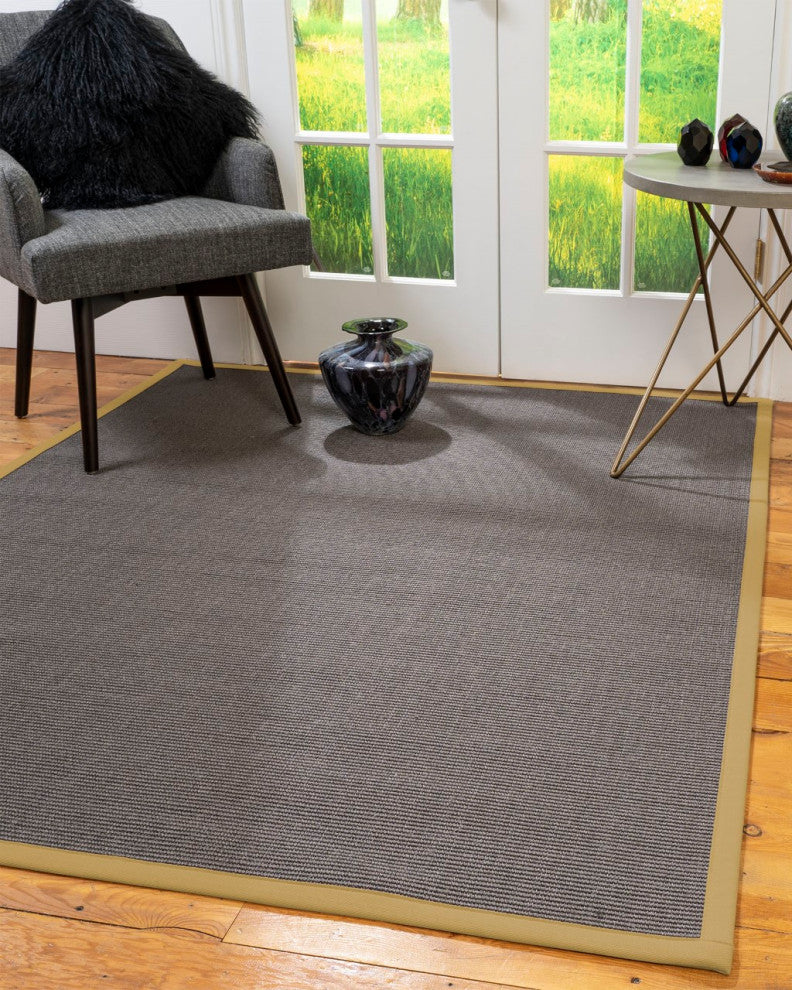 Natural Area Rugs Big Sur Custom Sisal Rug, 9' x 12', Sage Border