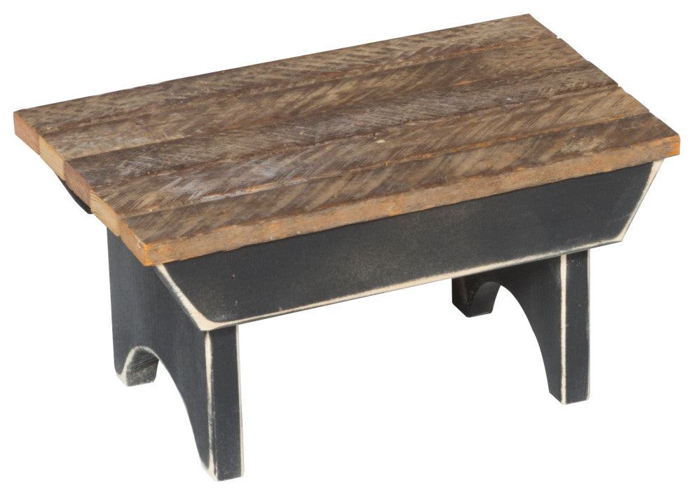 Farmhouse Tiny Lath Bench, Black, Plain