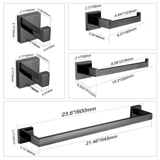 5pc Matte Black Bathroom Hardware Kit by ANZZI