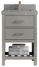 Parker 24" Single Sink Bath Vanity, Elephant Skin Gray 2" Piatra Gray