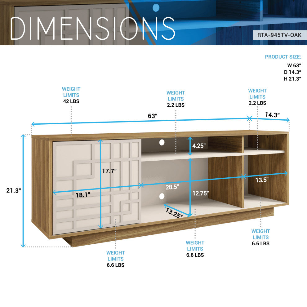 Techni Mobili TV Stand for TV"™s Up to 70"�, Oak
