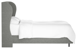Bradwell Queen Tufted Curved Wingback Bed, Zuma Charcoal
