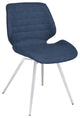 Valor Contemporary Dining Chair In Dark Vintage Blue Faux Leather, Set of 2