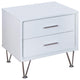 Benzara BM154628 Contemporary 2 Drawers Wood Nightstand, White