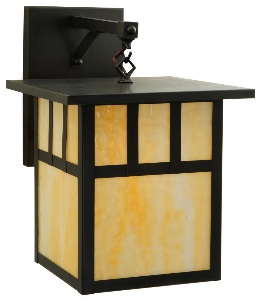 12W Hyde Park Double Bar Mission Straight Arm Wall Sconce