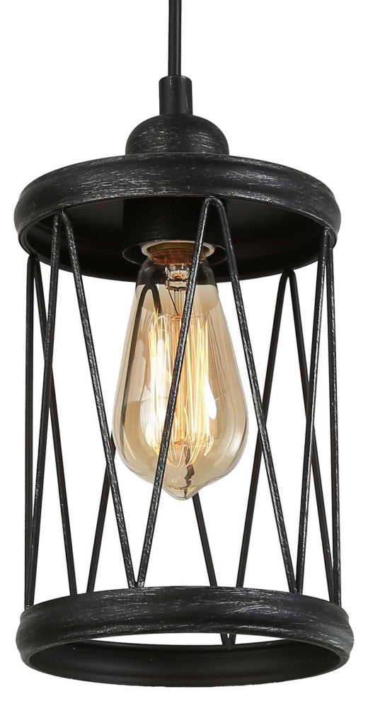 LNC Modern 1-Light Brushed Black Pendant, Kitchen Island Light