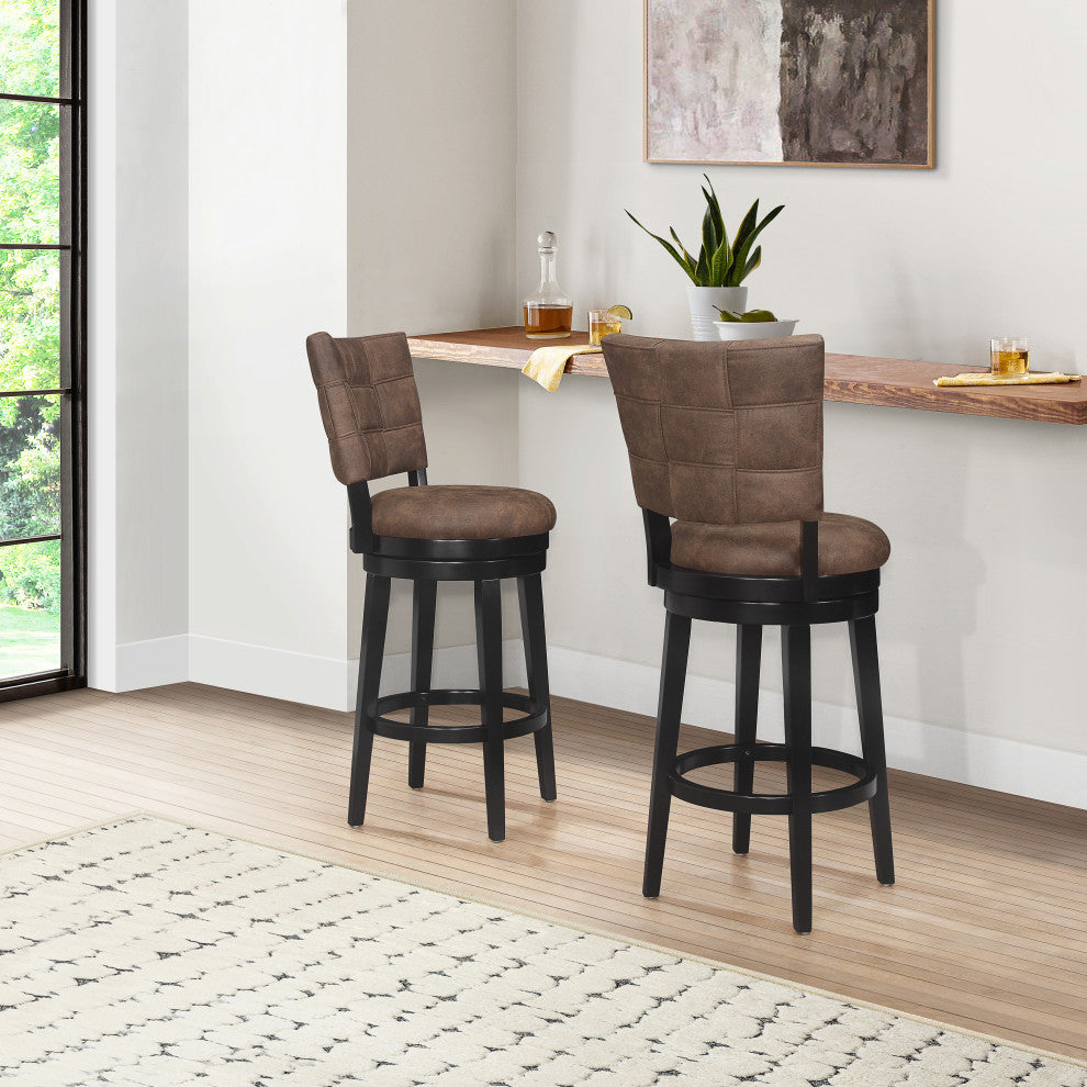 Hillsdale Kaede Wood Swivel Stool, Chestnut Brown, Bar Height