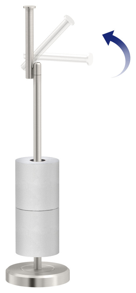 Latitude II Freestanding Toilet Paper Holder, Satin Nickel, Storage