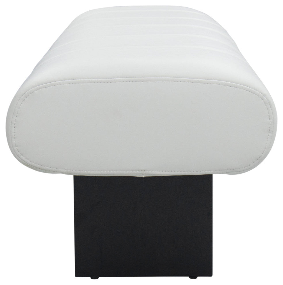 Karol Cream Vegan Leather Bench