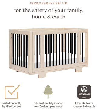 Yuzu 8-in-1 Convertible Crib With All-Stages Conversion Kits, Black