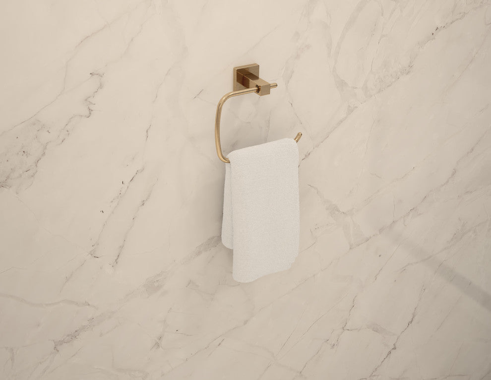 Duro Hand Towel Ring with Mounting Hardware, Brushed Bronze