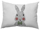 Bow-tie Bunny Easter Indoor/Outdoor Lumbar Pillow, Laurel Tree Green, 14x20"