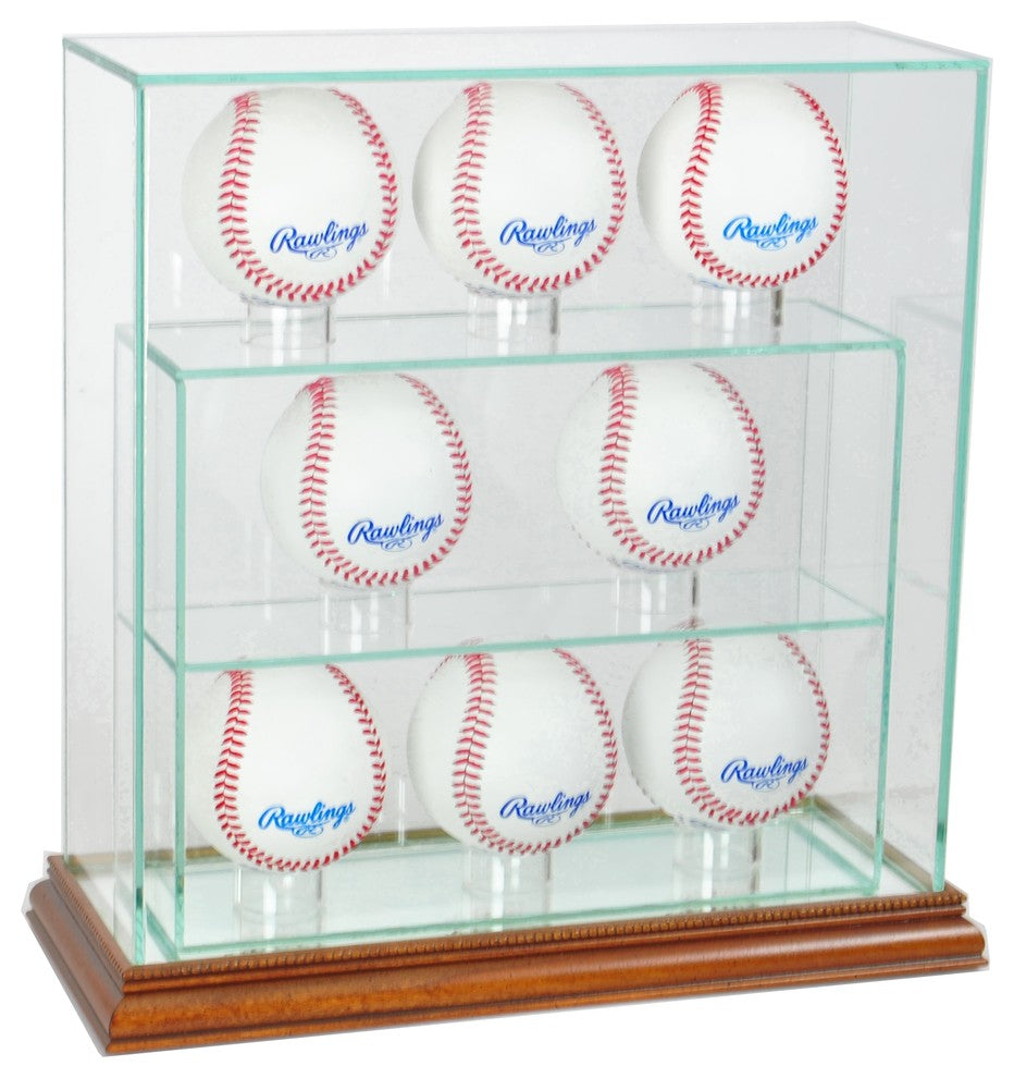 8 Upright Glass Display Case, Walnut