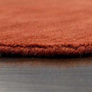 HAND KNOTTED LOOM WOOL ECO-FRIENDLY AREA RUGS - Light Red, Solid Design
