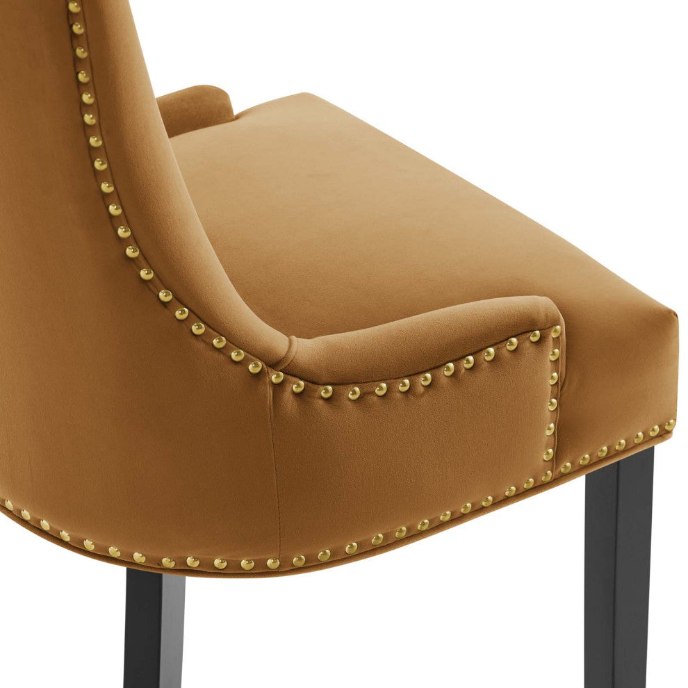 Marquis Performance Velvet Dining Chairs, Set of 2, Cognac