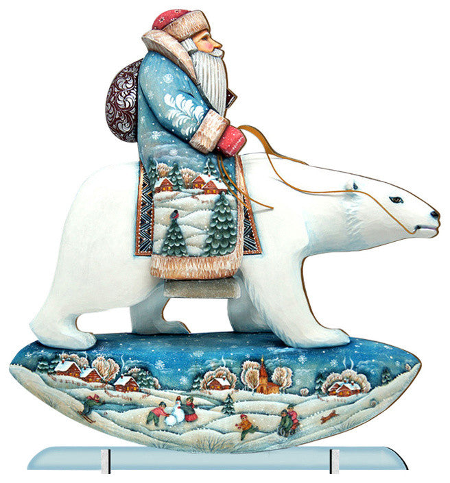 Polar Bear Santa Free Standing  Garden Decor
