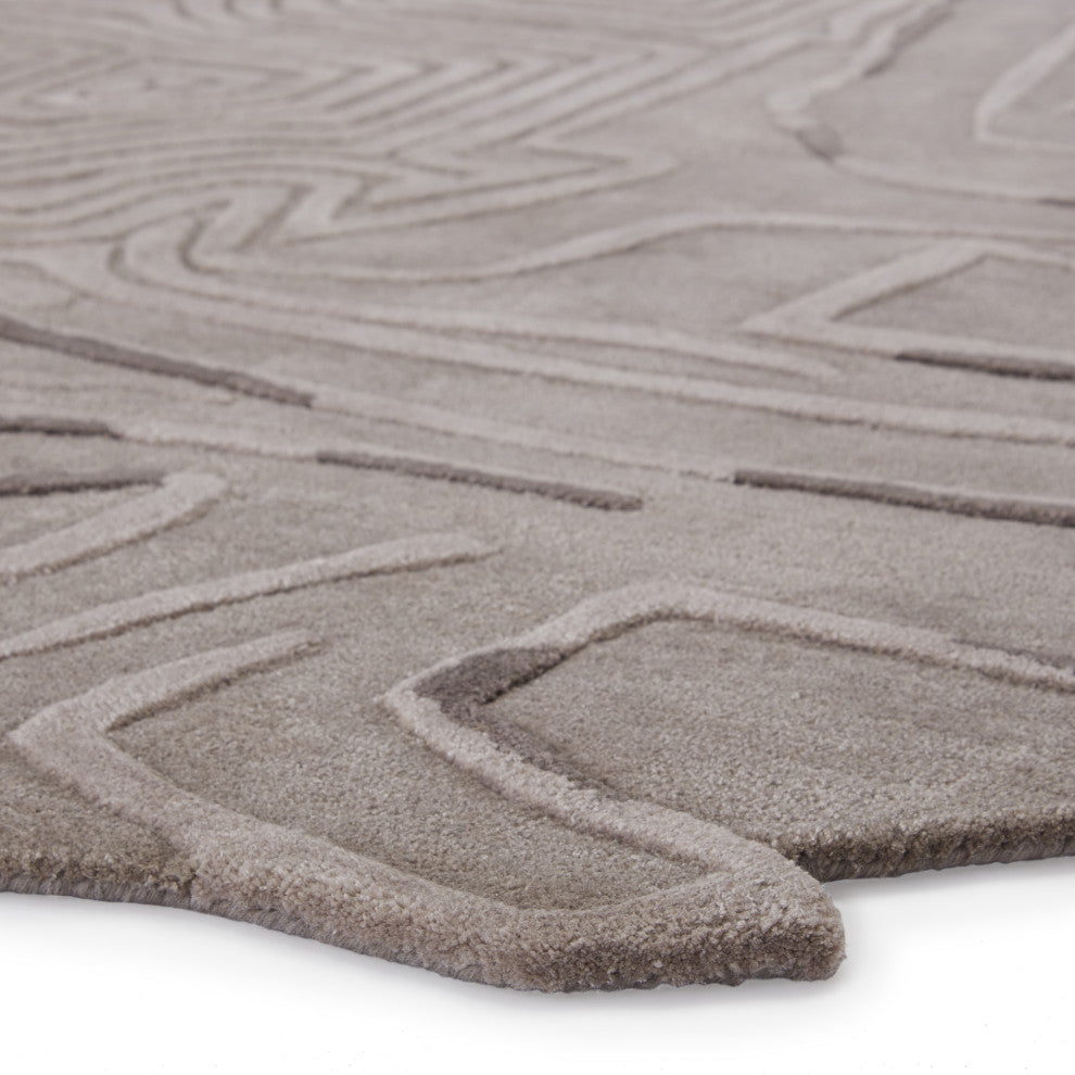 Jaipur Living Hokona Handmade Geometric Gray Area Rug, 6'x7'2" Irr