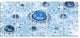 Light Blue Fractal Exotic Planet, Abstract Canvas Art Print, 60"x28", 5 Panels