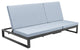 LeisureMod CLBL-82LGR Chelsea Convertible Reclining Double Chaise Grey Cushions