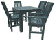 Springville 5-Piece Square Counter Dining Set, Weathered Acorn, Nantucket Blue