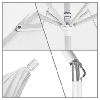 11' Aluminum Umbrella Collar Tilt Matted White, Cocoa