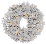 Vickerman Flocked Alaskan Wreath, Clear, 20"