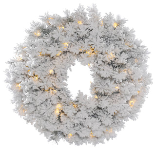Vickerman Flocked Alaskan Wreath, Clear, 20"