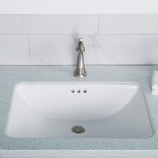 Elavo Ceramic Rectangle Undermount Bathroom Sink, White