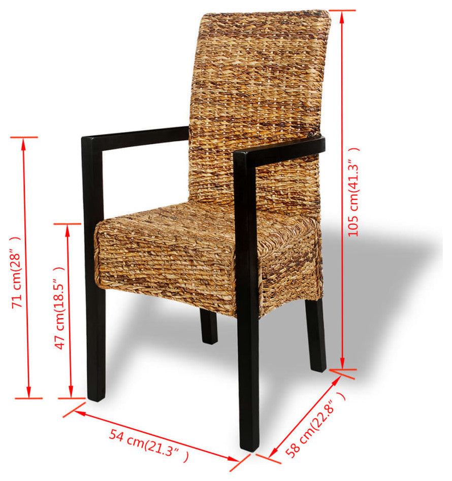 vidaXL Dining Chairs 4 pcs Abaca and Solid Mango Wood