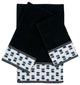 Sherry Kline O''Fifi Indigo-Black 3-piece Embellished Towel Set