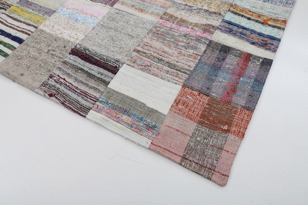 Rug N Carpet - Handmade Anatolian 6' 7'' x 9' 10'' Rustic Patchwork Kilim Rug