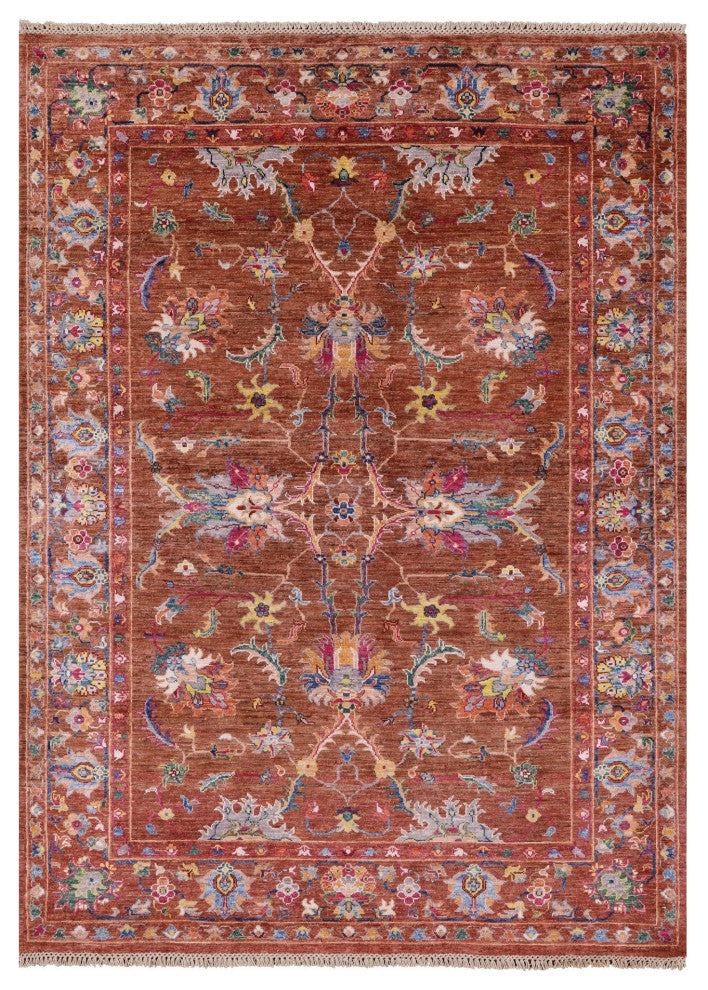 5' 0" X 6' 9" Hand Knotted Persian Tabriz Wool Rug Q7760
