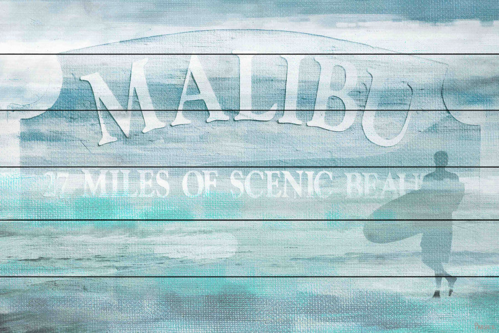 "27 Miles" Print on White Wood, 36"x24"