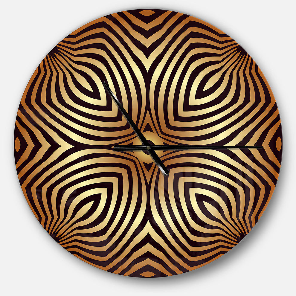 Convex Symmetrical Ellipse Oversized Contemporary Metal Clock, 23x23
