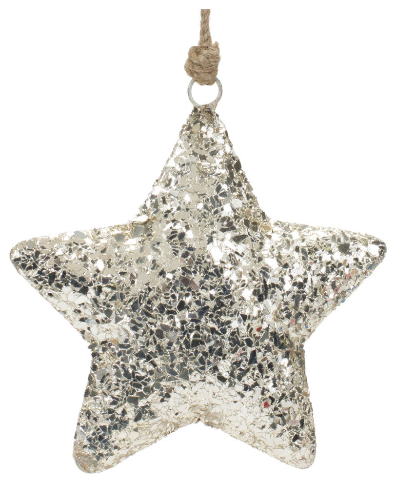 Mosaic Metal Star Ornament, Set of 4