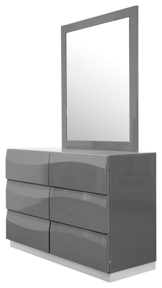 Leon Gray Modern 5-Piece Bedroom Set, Eastern King
