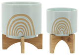 2-Piece Set Arch Planter With Stand, Mint