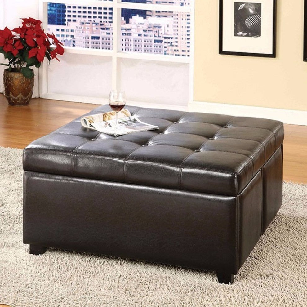 Storage Ottoman With 4 Drawers, Brown