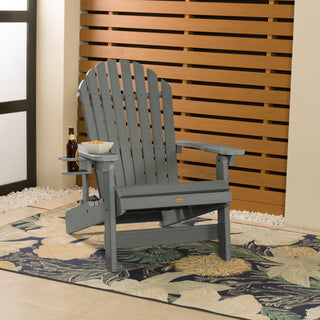 King Hamilton Folding Adirondack Chair With Cup Holder, Coastal Teak