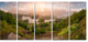 "Rising Above the River Mist" Landscape Photo Wall Art, 5 Panels, 60"x28"