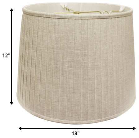 18" Cream Paperback Linen Lampshade With Side Pleats