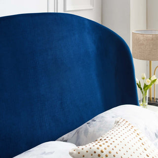 Mira Upholstered Performance Velvet Queen Platform Bed MOD-6131-NAV