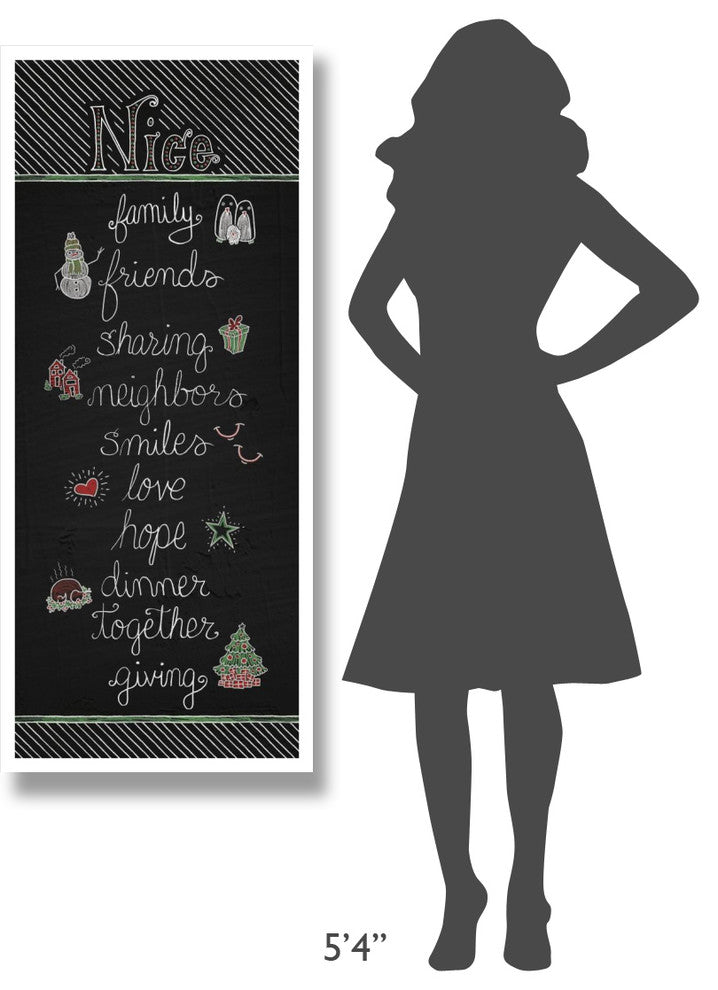 "Christmas Chalkboard Nice" Digital Paper Print by Elyse DeNeige, 22"x52"