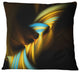 Fractal 3D Layers Yellow Blue Contemporary Throw Pillow, 18"x18"