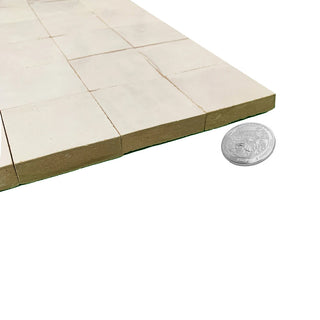 Contemporary Zellige Off-White, 12"x12"x1/2" Panel